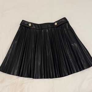 Zara Faux Leather Pleated Mini Skirt